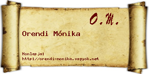 Orendi Mónika névjegykártya